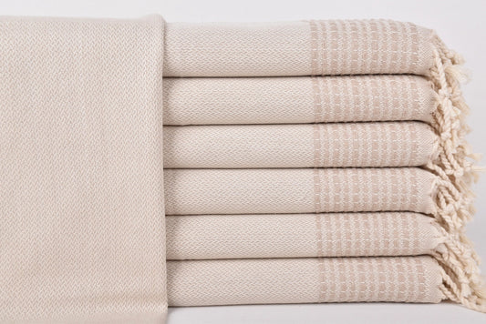 Økologisk Hammam Håndklæde – Beige