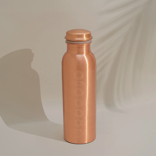 Luksus Kobber Vandflaske - 7 chakraer - 750 ml